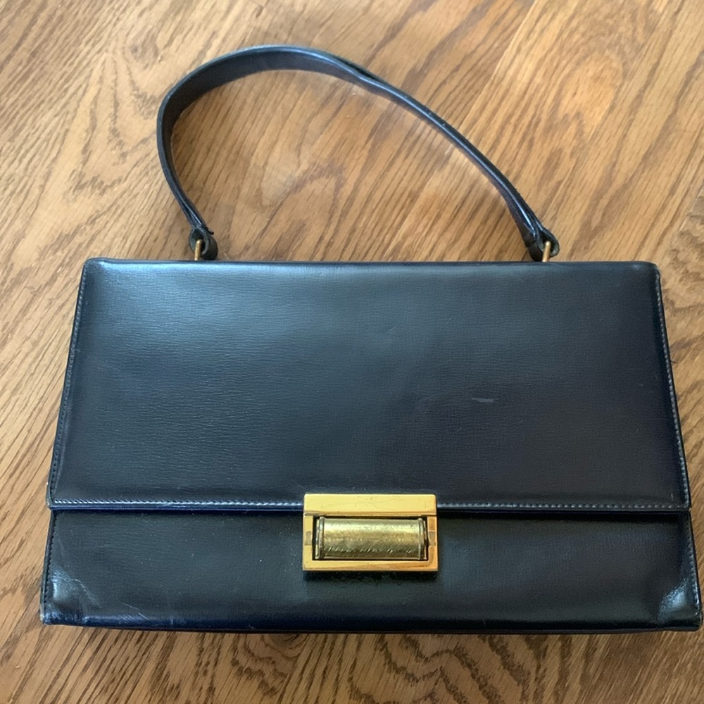 Vintage Navy 1960s Block Hand Bag *Has Flaws*
